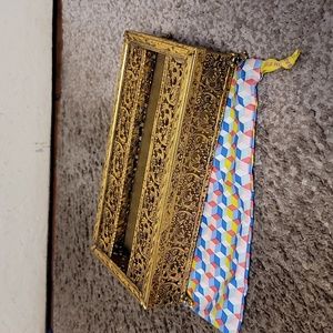 Ornate Brass slimline tissue box holder